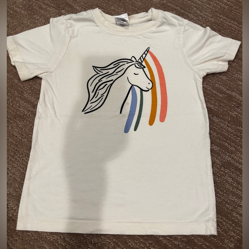 Hanna Andersson Slim Fit Graphic T-shirt, Freyja the Unicorn, Size 6-7